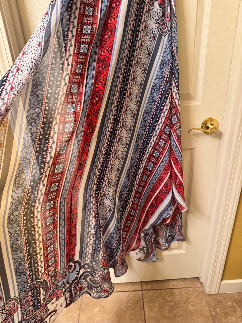 Avenue Navy, Light Blue & Red Paisley Tank Top - Picture 6 of 8